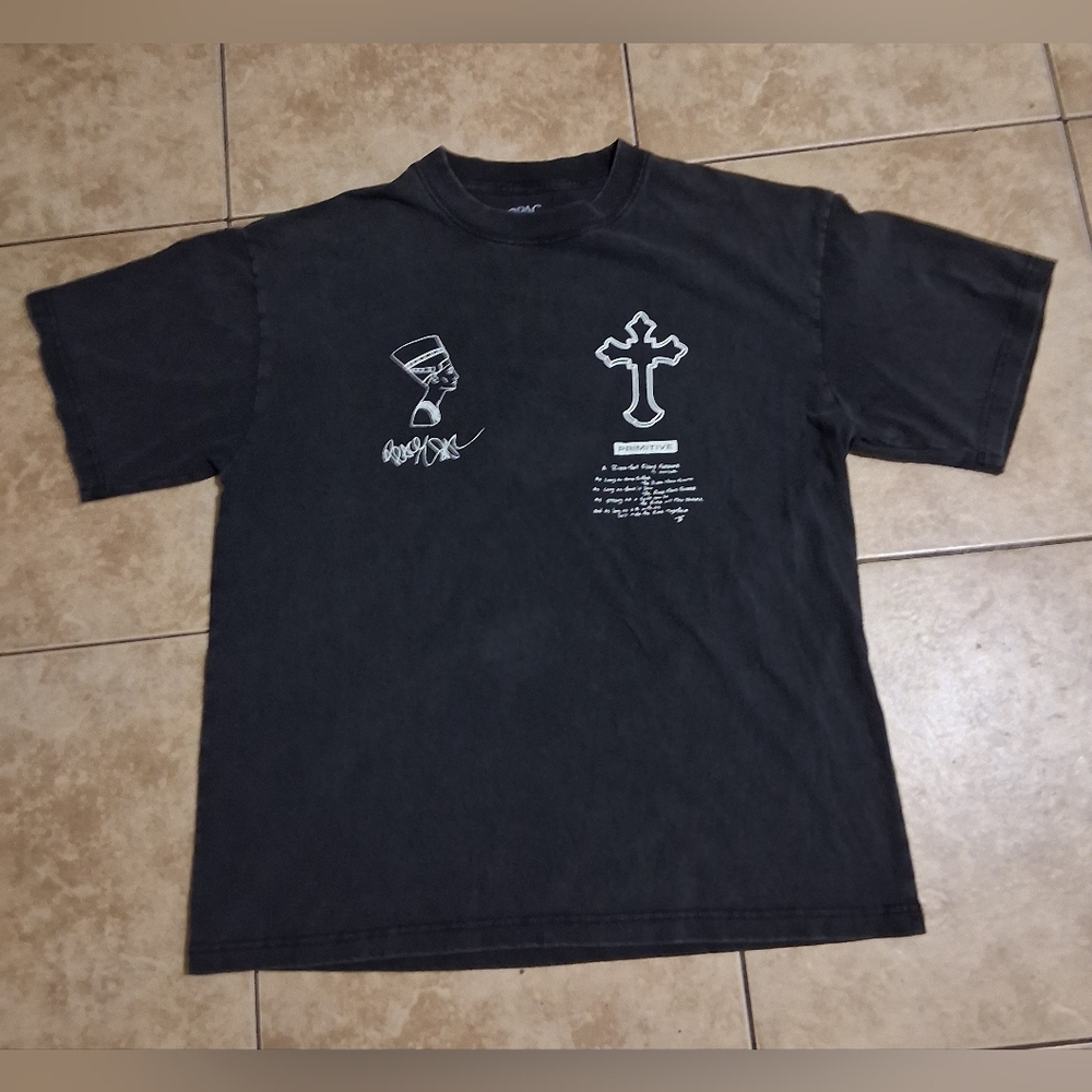 Primitive Black Color 2pac  Graphic T Shirt Sz. L